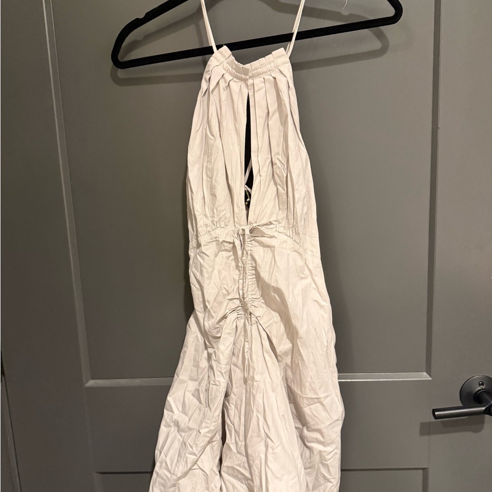 Free People Grey Strappy Halter Maxi Dress
